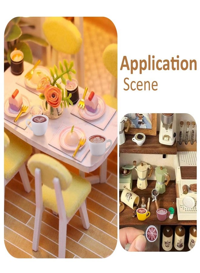 Craftdady 24pcs Coffee Cups Micro Landscape Dollhouse Miniature Coffee Cups Miniature Kitchen Set Cute Resin Tableware Drink Beverage for Micro Landscape Party Decorations 26x20 mm - Image 3